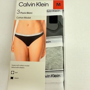 Calvin Klein Women's 3-Pack Bikini Panties - Black, Gray, White
